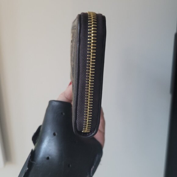 FENDI Tobacco Zucca Canvas Zip Around Wallet - Picture 8 of 16